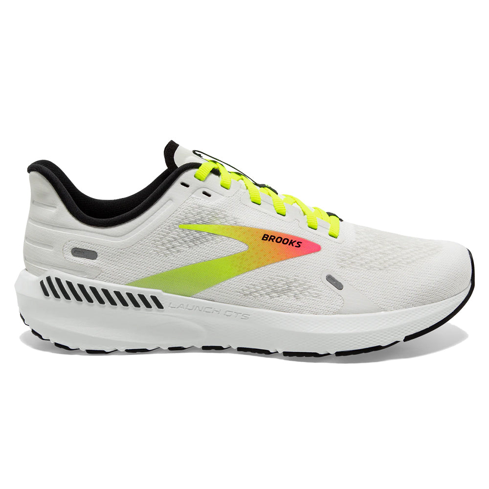 Men's Brooks Launch 9, White/Pink/Nightlife, 11 D Medium