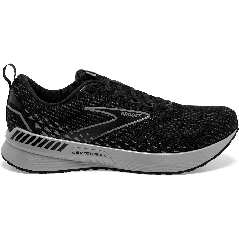 Men's Brooks Levitate GTS 5, Black/Ebony/Grey, 10 D Medium
