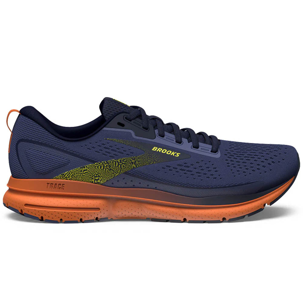 Men's Brooks Trace 3, Iris/Red Orange/Sulphur, 9 D Medium