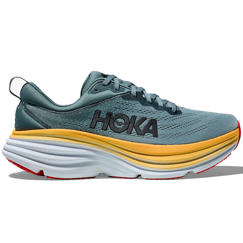 Men's Hoka Bondi 8, Goblin Blue/Mountain Spring, 15 D Medium