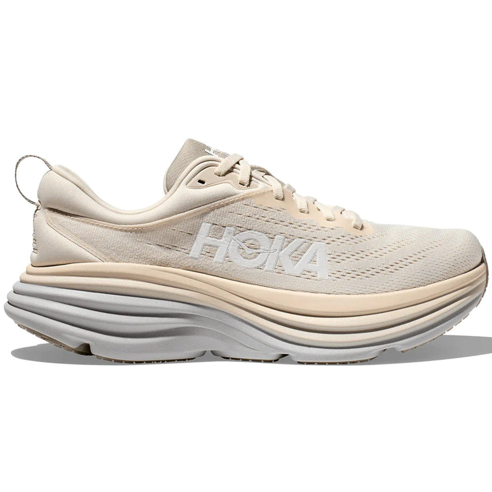 Men's Hoka Bondi 8, Oat Milk/Barley, 9 2E Wide