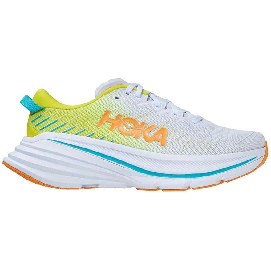 Men's Hoka Bondi X, White/Evening Primrose, 12.5 D Medium