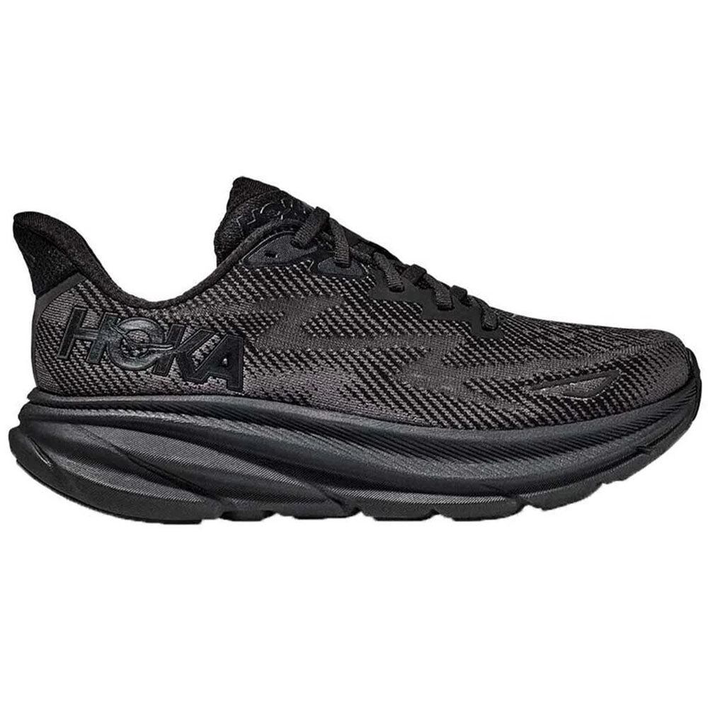 Men's Hoka Clifton 9, Black/Black, 9.5 D Medium