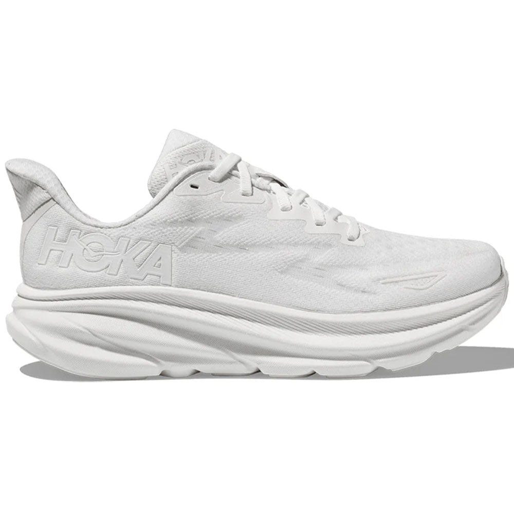 Men's Hoka Clifton 9, White/White, 10.5 D Medium