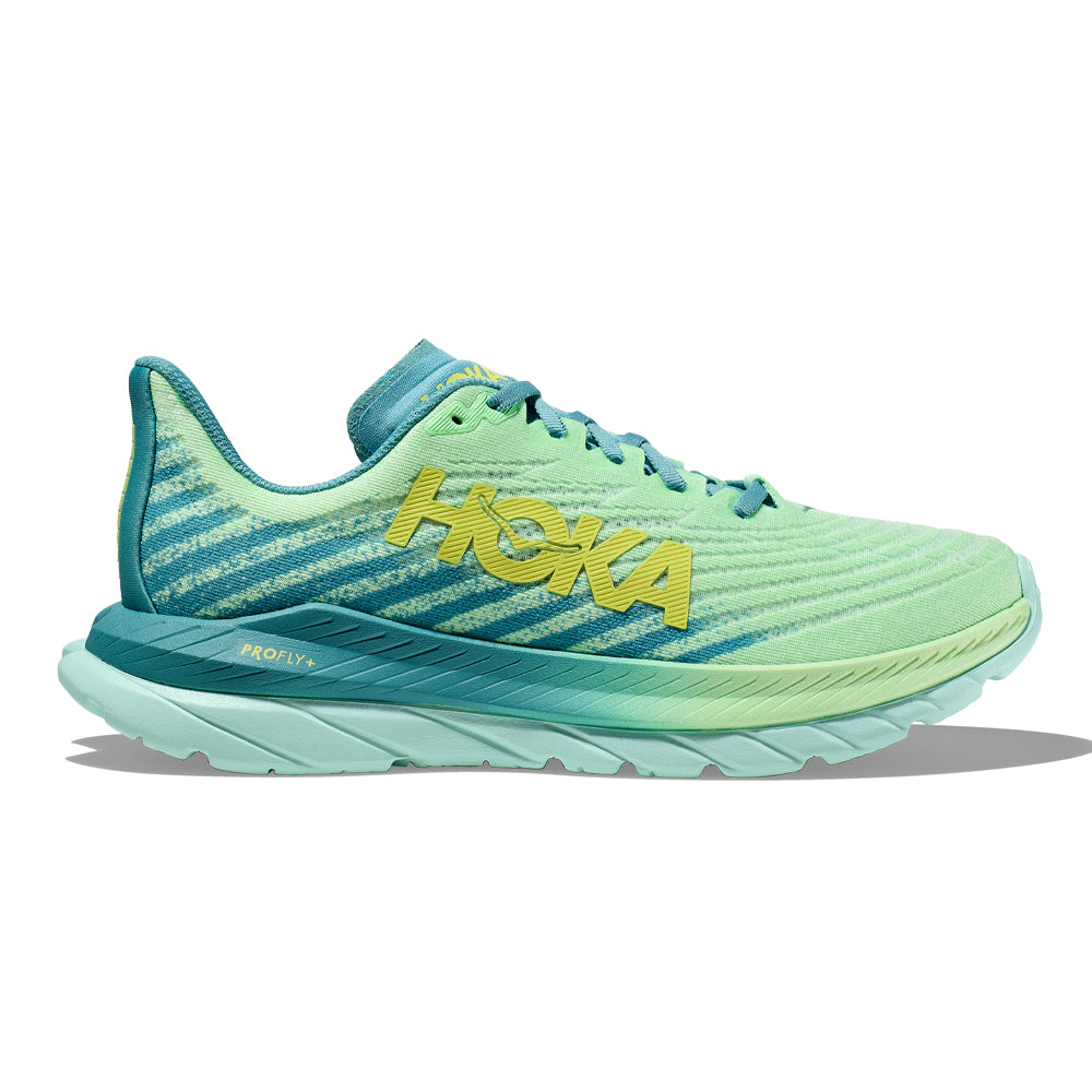 Men's Hoka Mach 5, Lime Glow/Ocean Mist, 12 D Medium