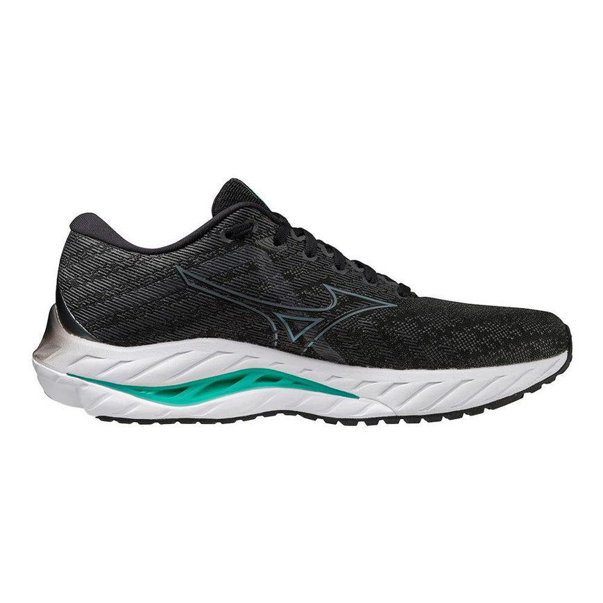 Men's Mizuno Wave Inspire 19, Black/Metallic Grey, 11.5 2E Wide
