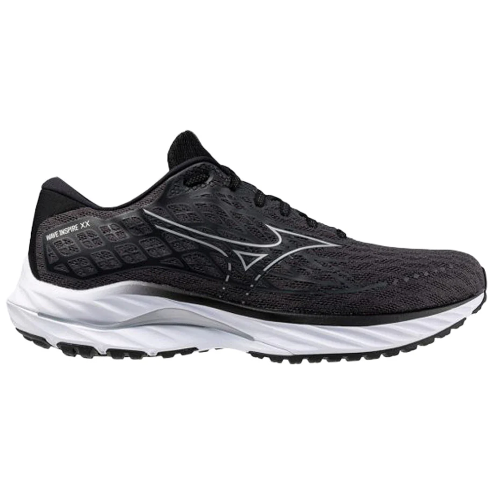 Men's Mizuno Wave Inspire 20, Ebony/White, 11 2E Wide