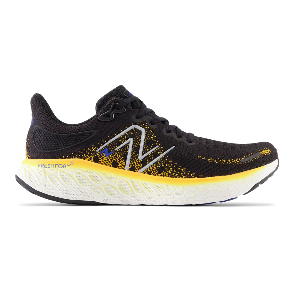 Men's New Balance Fresh Foam X 1080v12, Black/Hot Marigold, 11.5 D Medium
