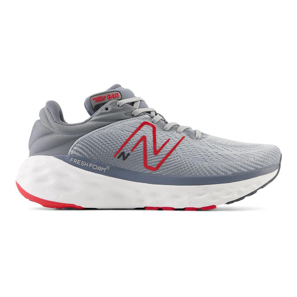 Men's New Balance Fresh Foam X 840v1, Aluminum Grey/True Red, 9.5 2E Wide
