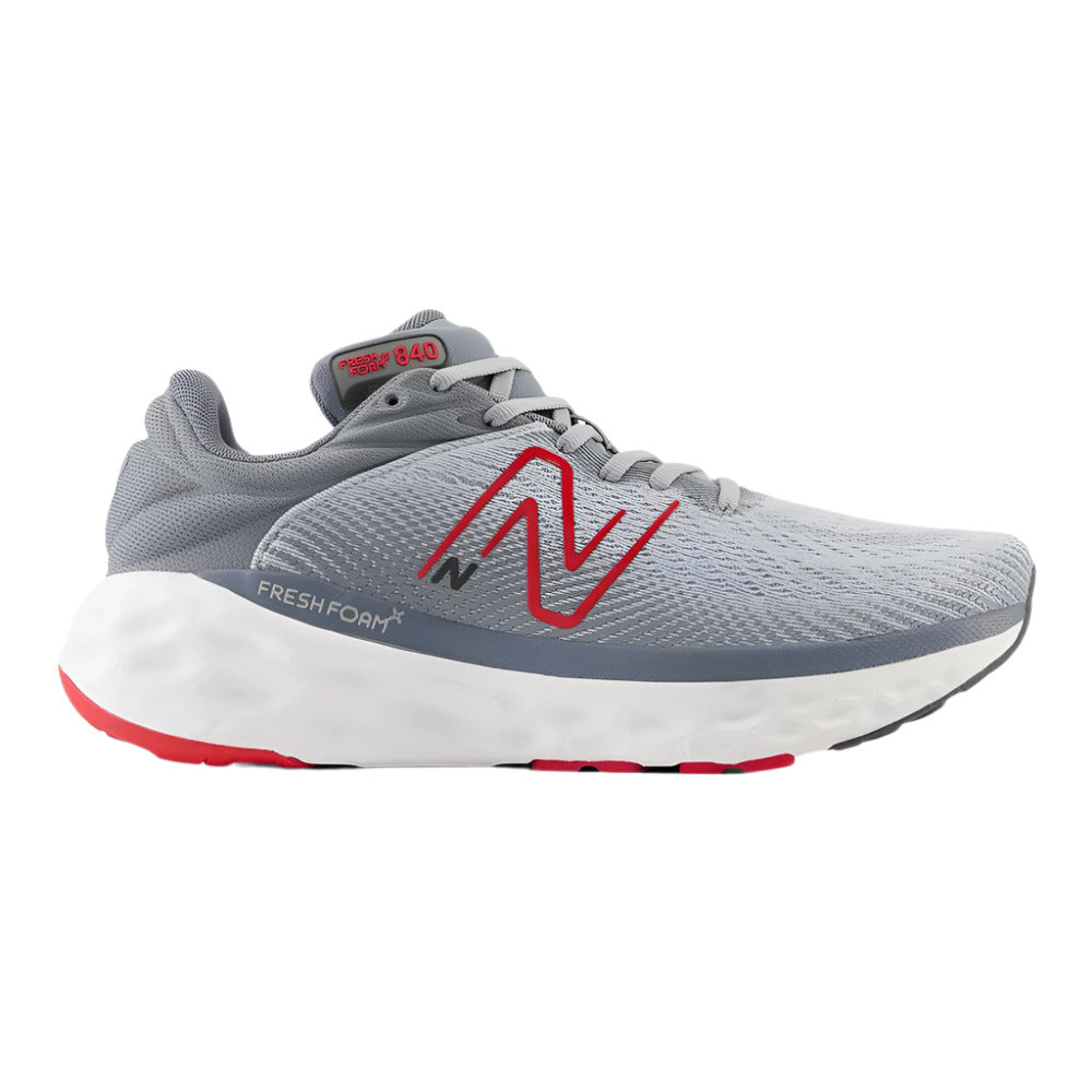 Men's New Balance Fresh Foam X 840v1, Aluminum Grey/True Red, 8.5 D Medium