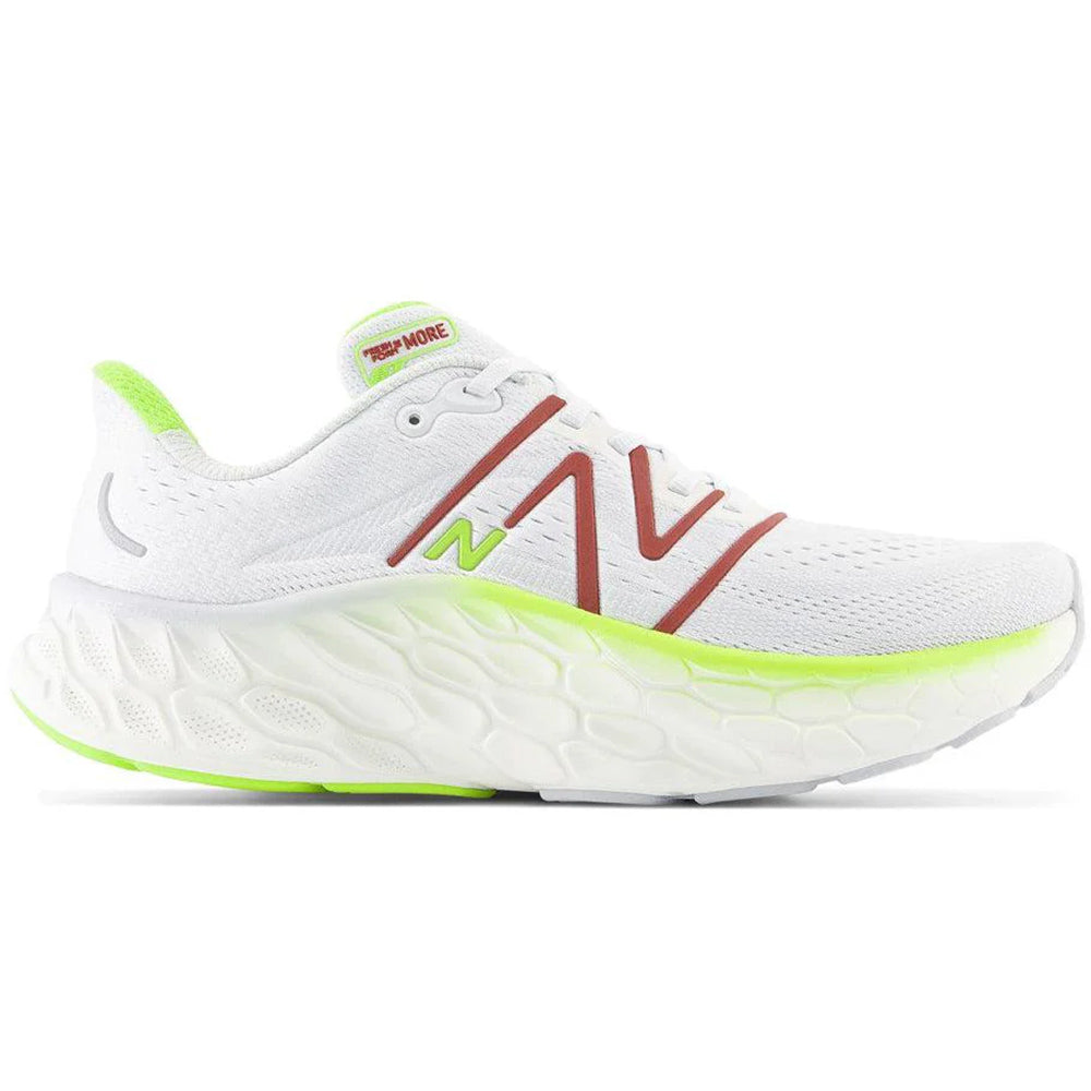 Men's New Balance Fresh Foam X More v4, Quartz Grey/Thirty Watt/Brick Red, 12.5 D Medium