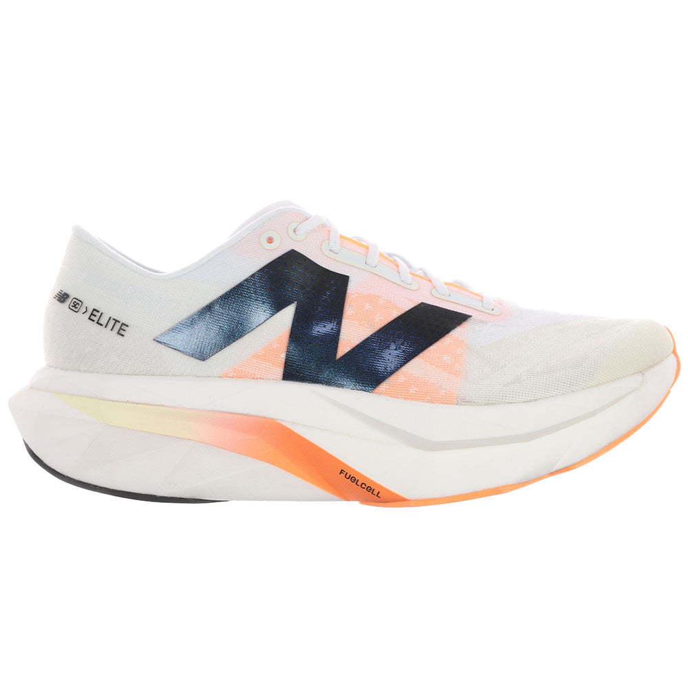 Men's New Balance FuelCell SuperComp Elite v4, White/Angora/Hot Mango, 12 D Medium