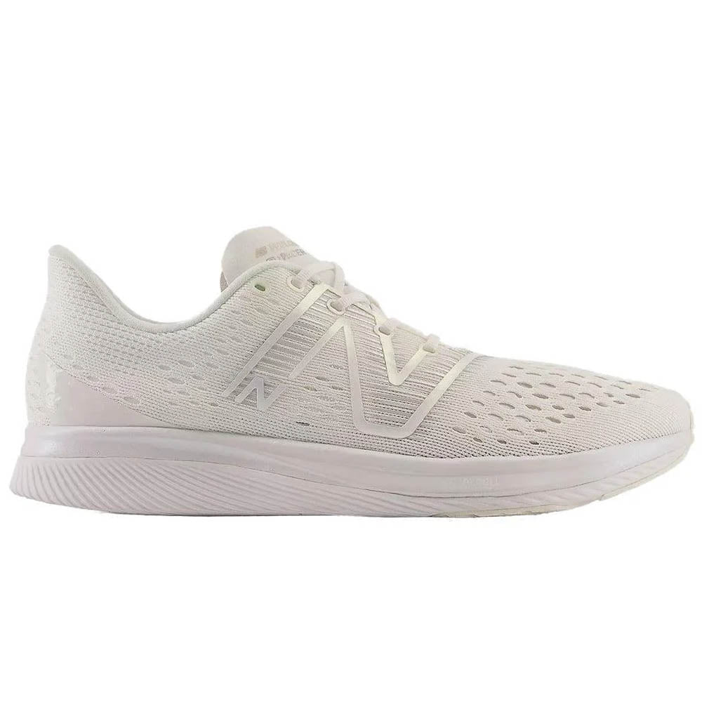Men's New Balance FuelCell Supercomp Pacer, White with white iridescent and silver metalic, 8.5 D Medium
