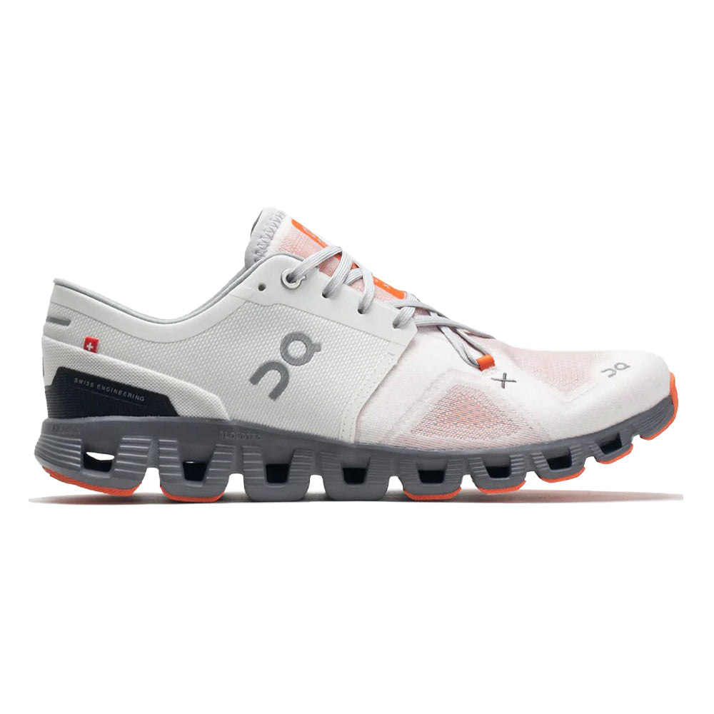 Men's On Cloud X 3, Ivory/Alloy, 10 D Medium