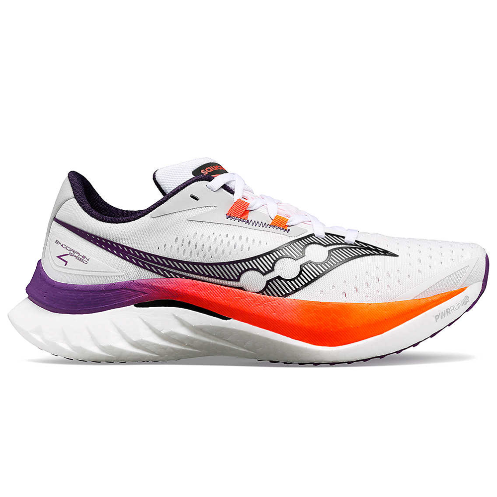 Men's Saucony Endorphin Speed 4, White/Viziorange, 12 D Medium