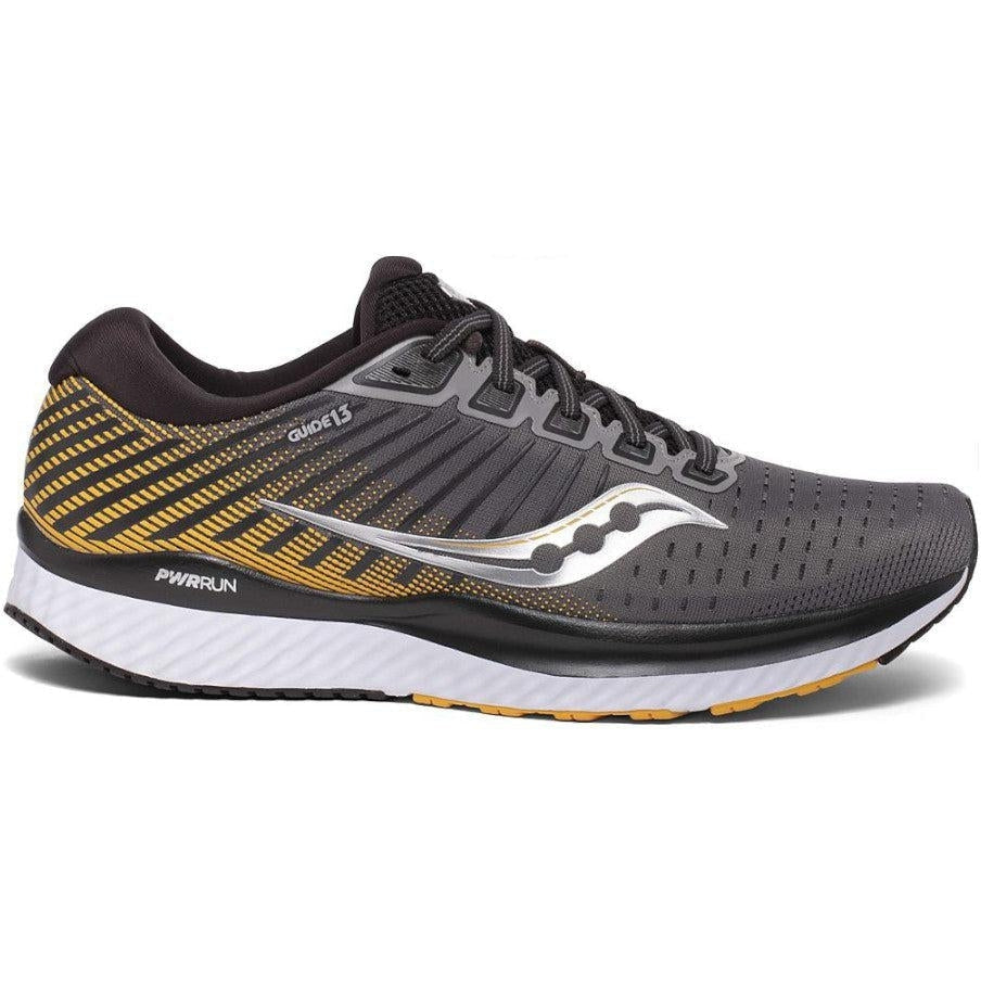 Men's Saucony Guide 13, Grey/Yellow, 12.5 D Medium