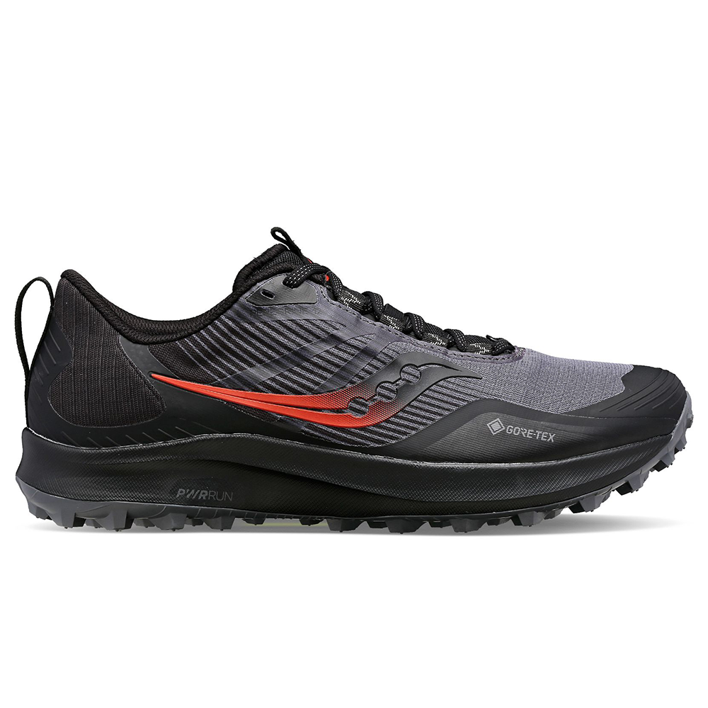 Men's Saucony Peregrine 12 GTX, Charcoal/Black, 9 D Medium