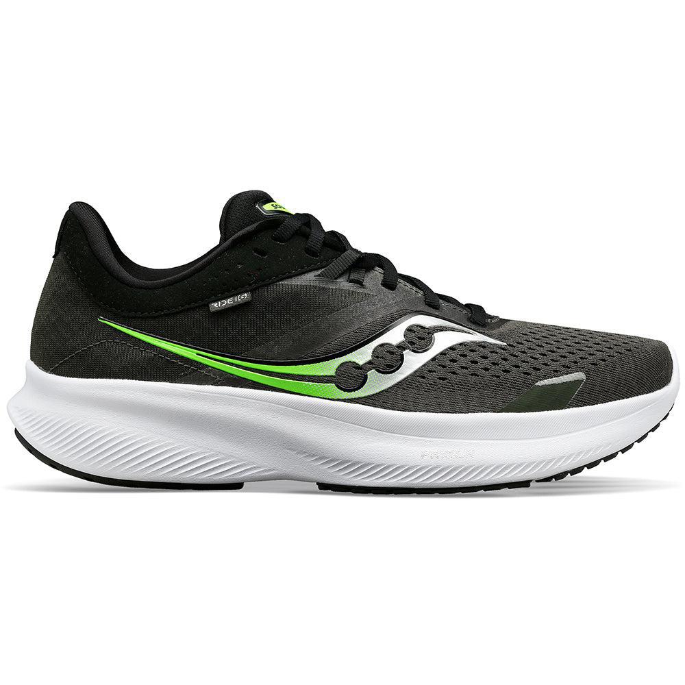 Men's Saucony Ride 16, Umbra/Slime, 11.5 D Medium