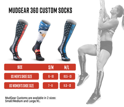 MudGear Custom First Responder Red Line Compression Sock (1 pair)
