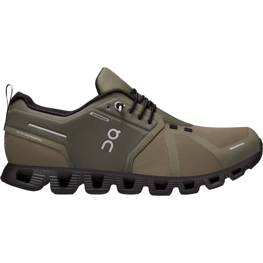 Men's On Cloud 5 Waterproof, Olive/Black, 7 D Medium
