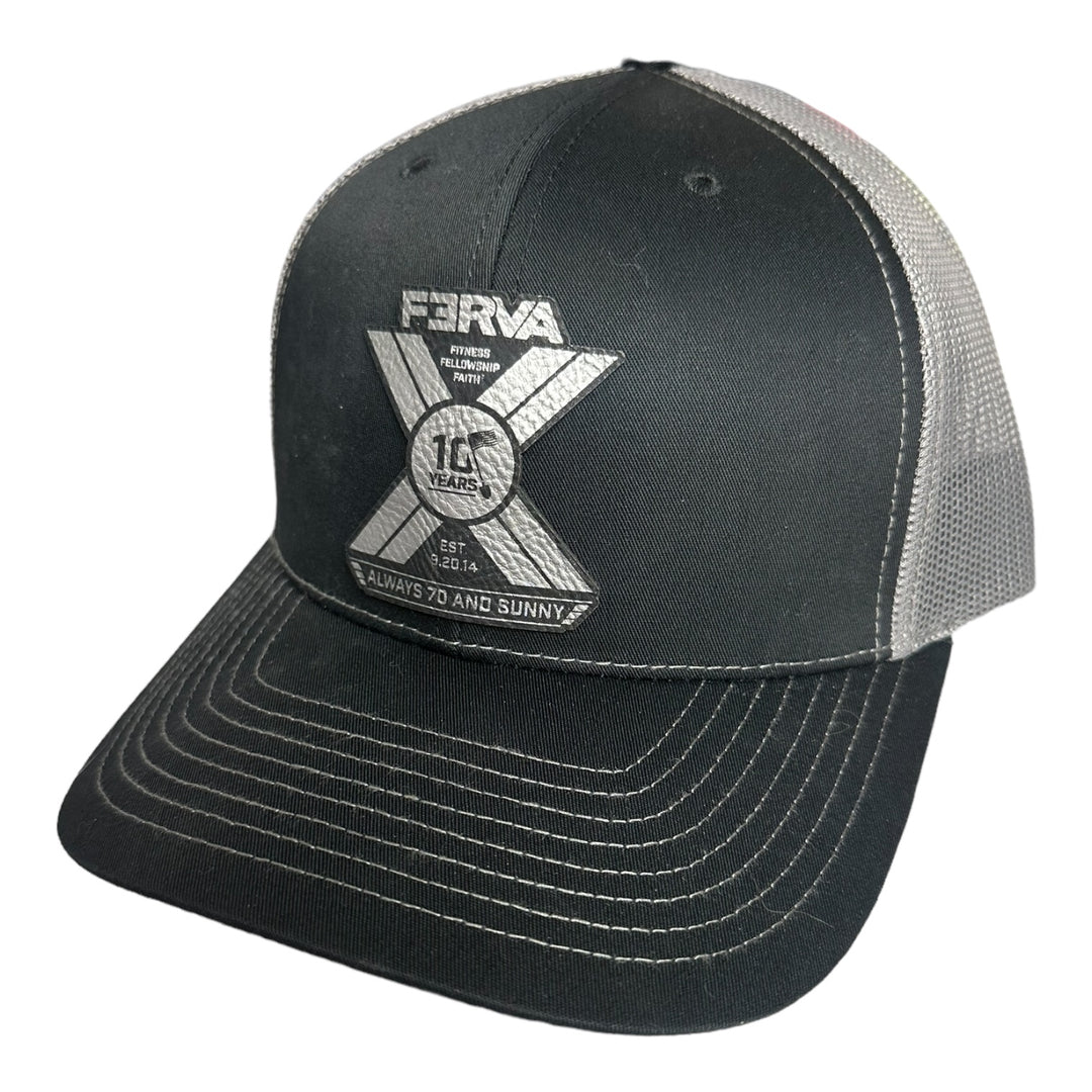 F3 RVA - 10 Year Shirt Leatherette Patch Hat Pre-Order July 2024