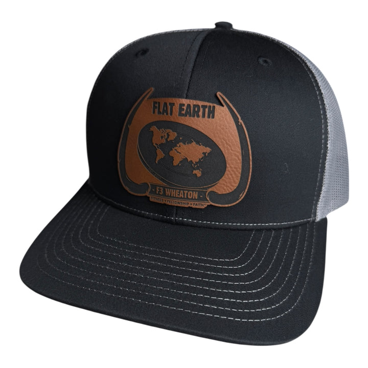 F3 Wheaton Flat Earth Leatherette Patch Hat Pre-Order June 2025