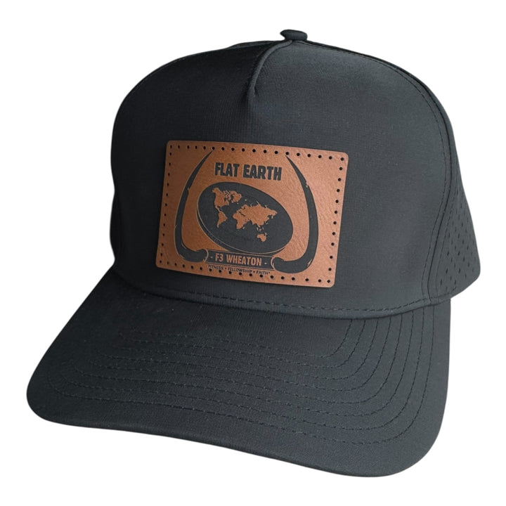 F3 Wheaton Flat Earth Leatherette Patch Hat Pre-Order June 2025