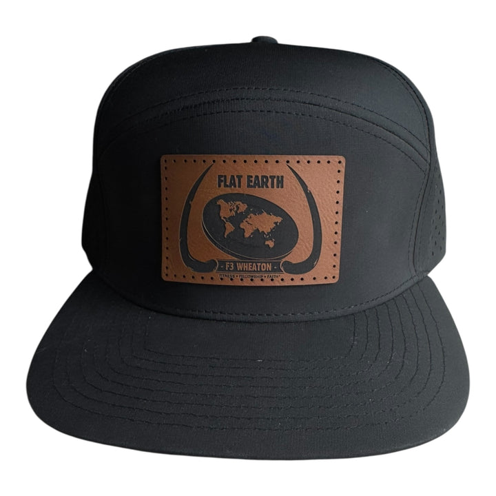 F3 Wheaton Flat Earth Leatherette Patch Hat Pre-Order June 2025