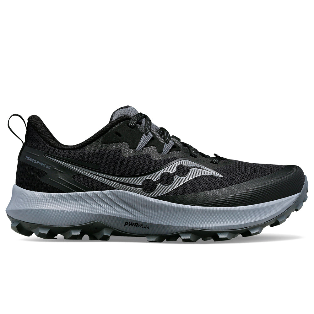 Men's Saucony Peregrine 14, Black/Carbon, 9 D Medium