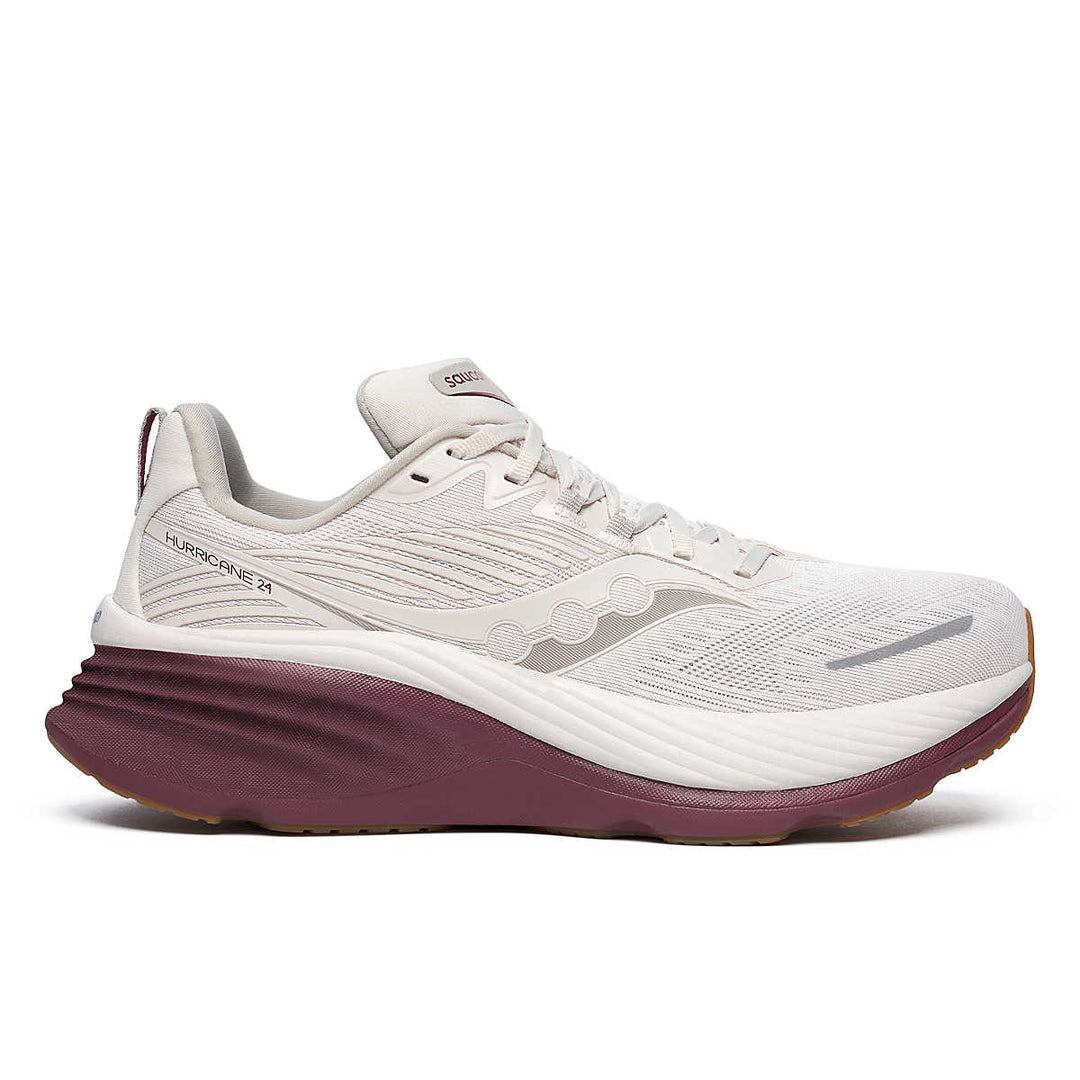 Men's Saucony Hurricane 24, Moon/Currant, 13 D Medium