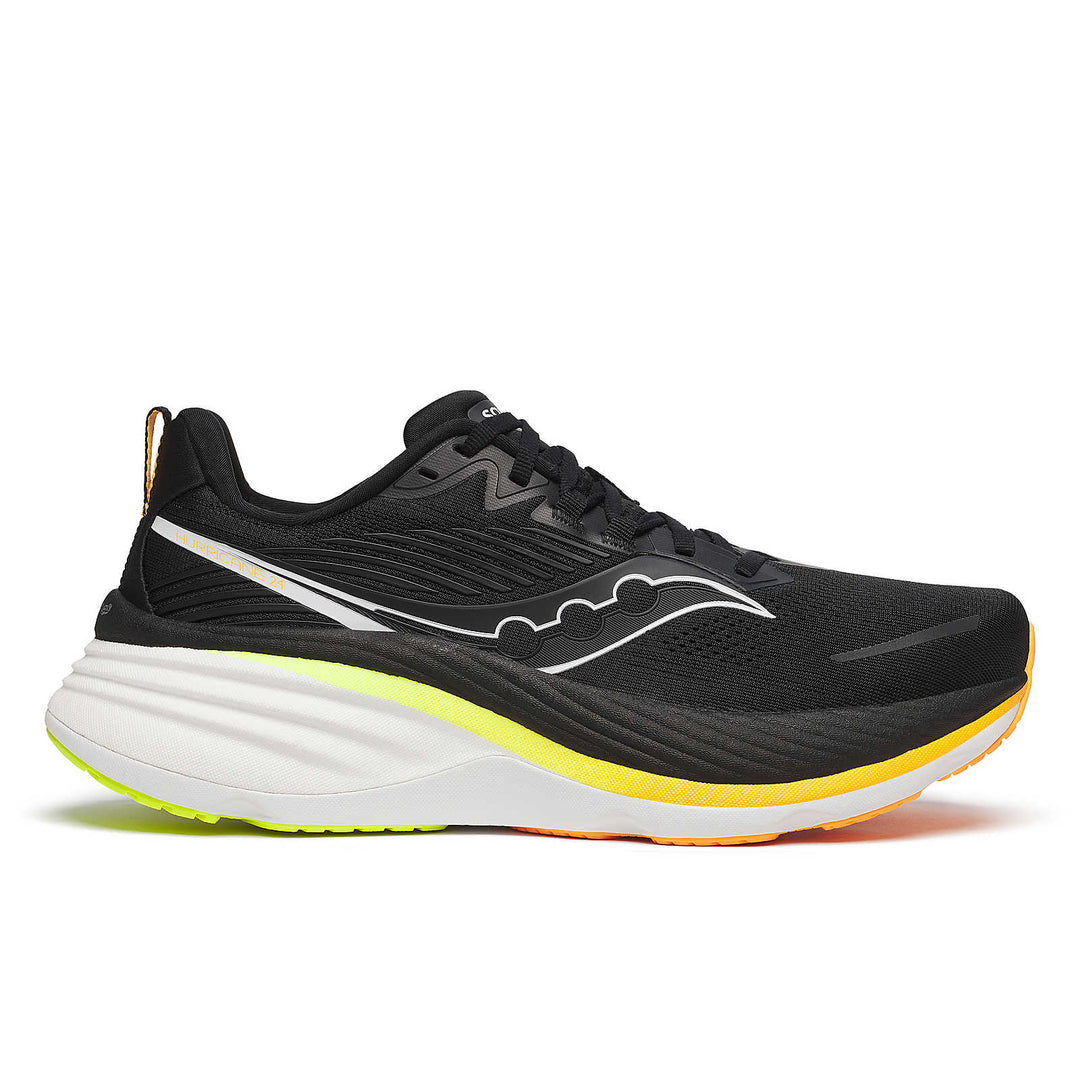 Men's Saucony Hurricane 24, Black/V02, 9 D Medium