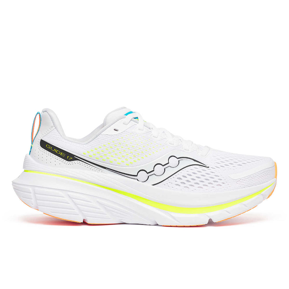 Men's Saucony Guide 17, White/Black, 12 D Medium