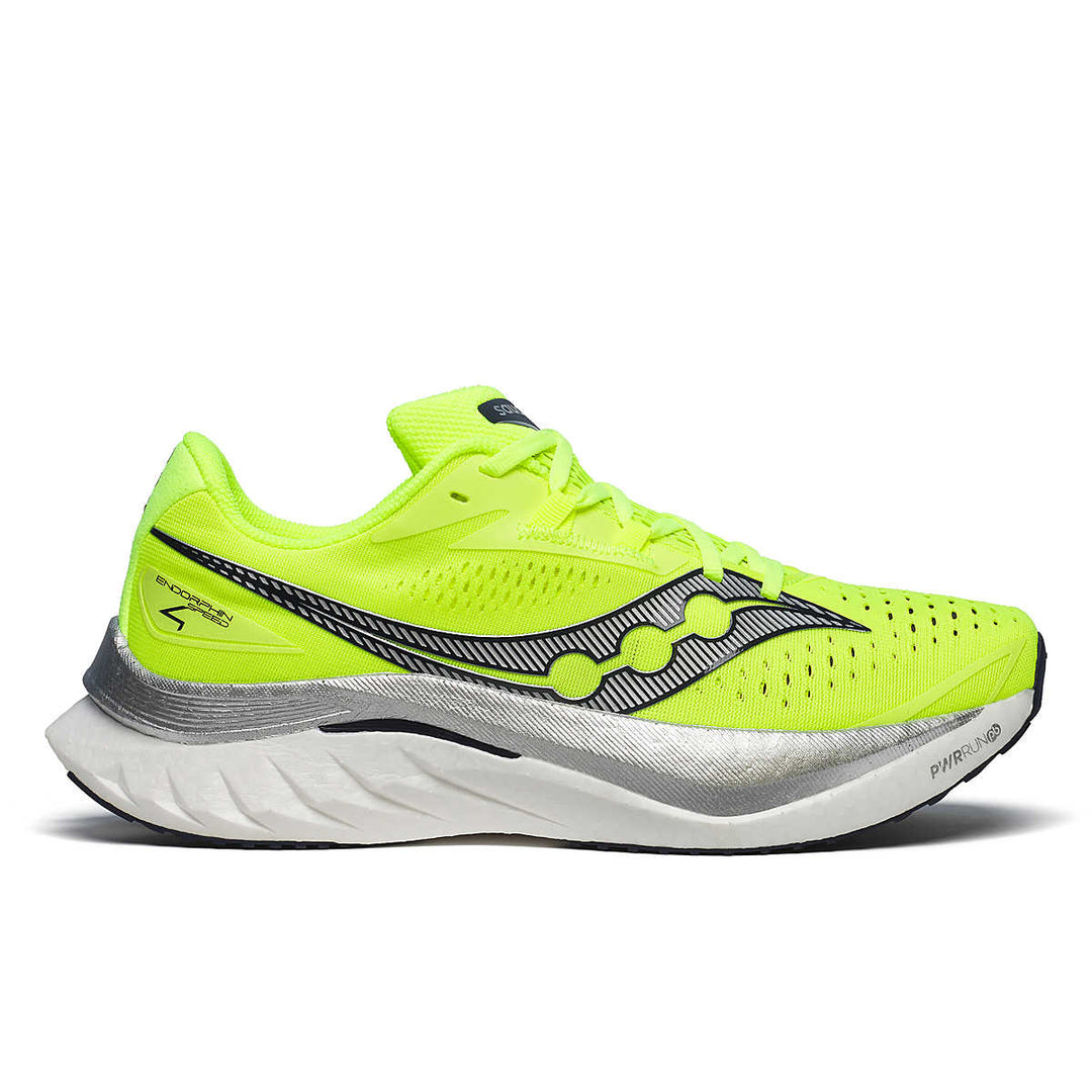 Men's Saucony Endorphin Speed 4, Citron/Navy, 8 D Medium