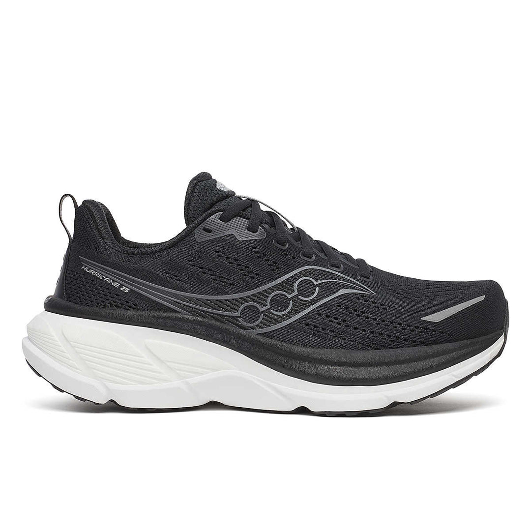 Men's Saucony Hurricane 25, Black/White, 15 2E Wide