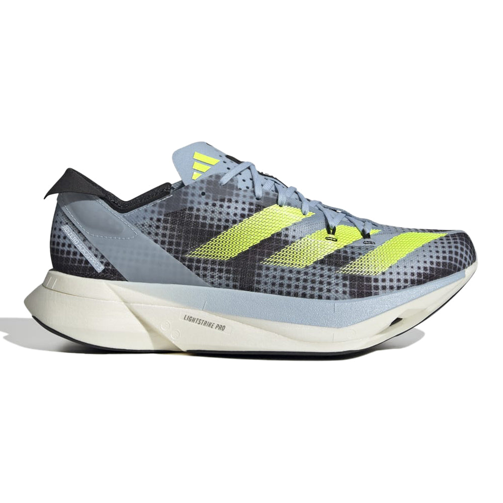 Men's Adidas Adizero Adios Pro 3, Wonder Blue/Core Black/Lucid Lemon, 11.5 D Medium