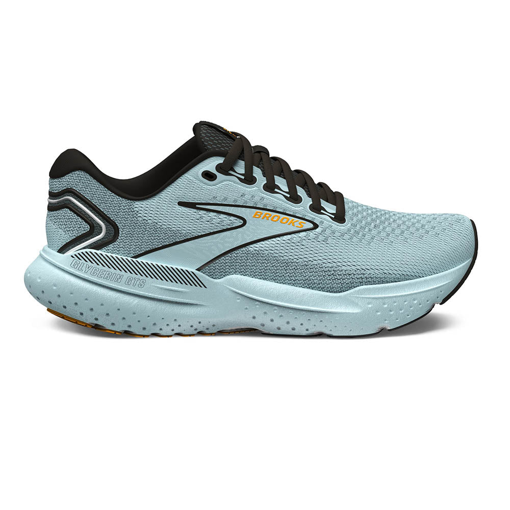 Men's Brooks Glycerin GTS 21, Cloud/Black/Gold, 8 D Medium