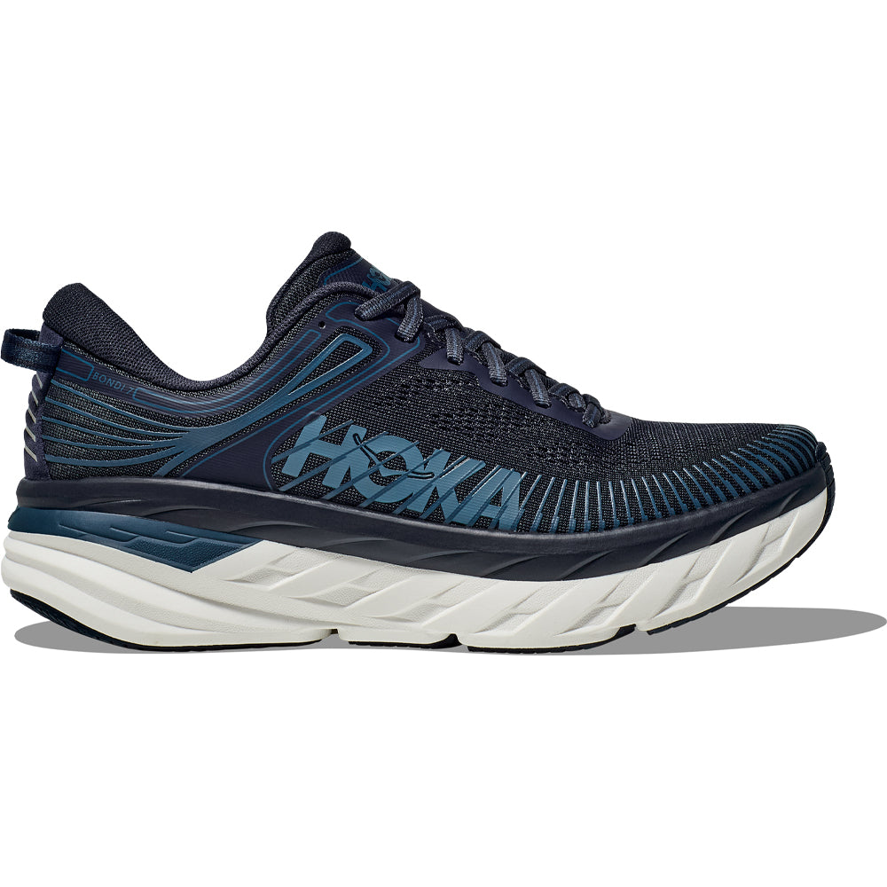 Men's Hoka Bondi 7, Outerspace/White, 12 2E Wide