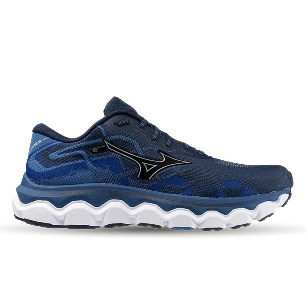 Men's Mizuno Wave Horizon 7, Dress Blue/Silver, 12 D Medium