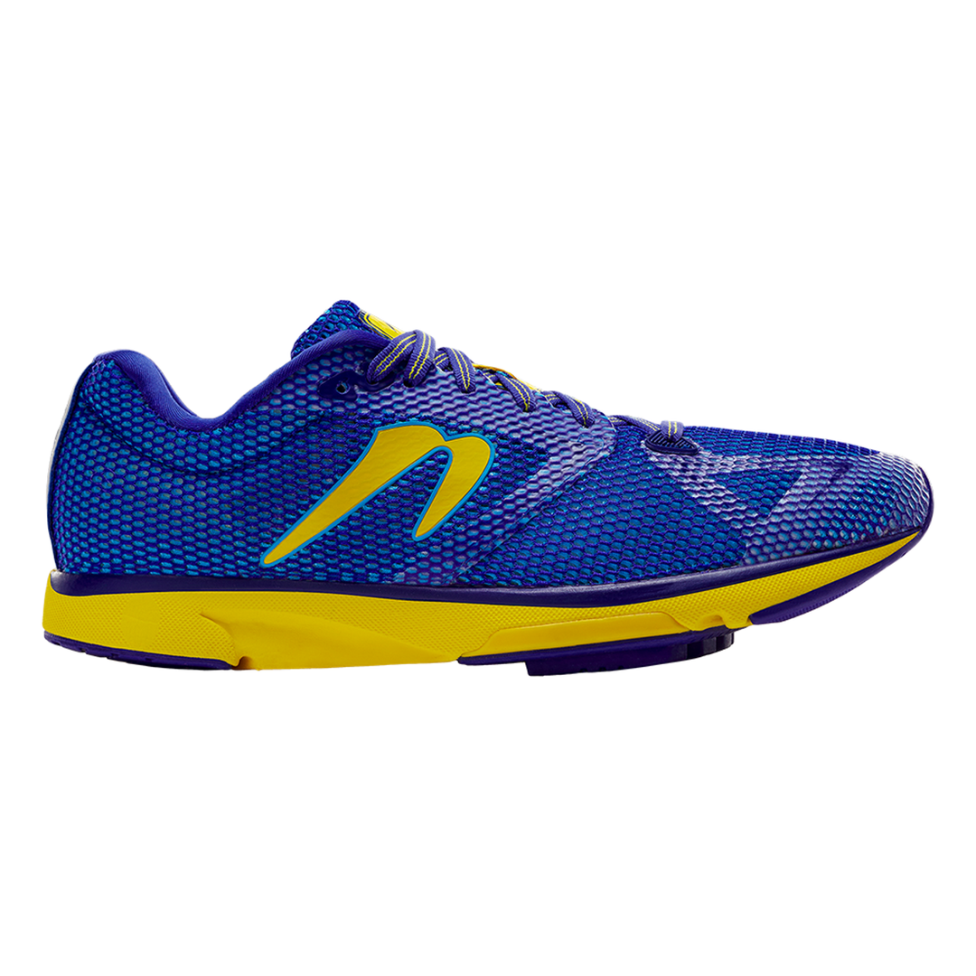Men's Newton Running Distance 12, Navy Blue/Yellow, 7.5 D Medium