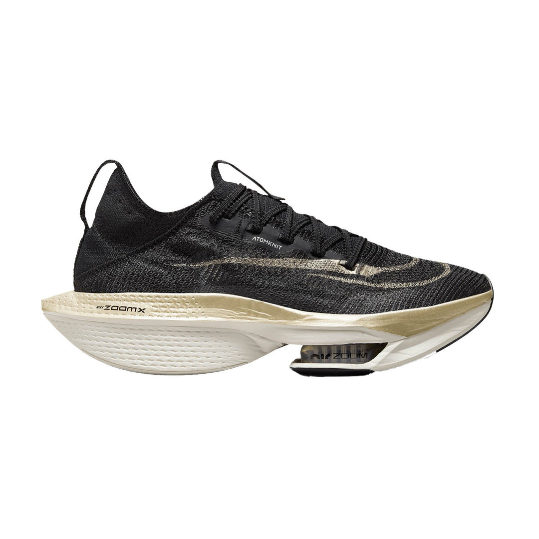 Men's Nike ZoomX Alphafly Next% 2, Black/Metallic Gold Grain-Sail, 11.5 D Medium