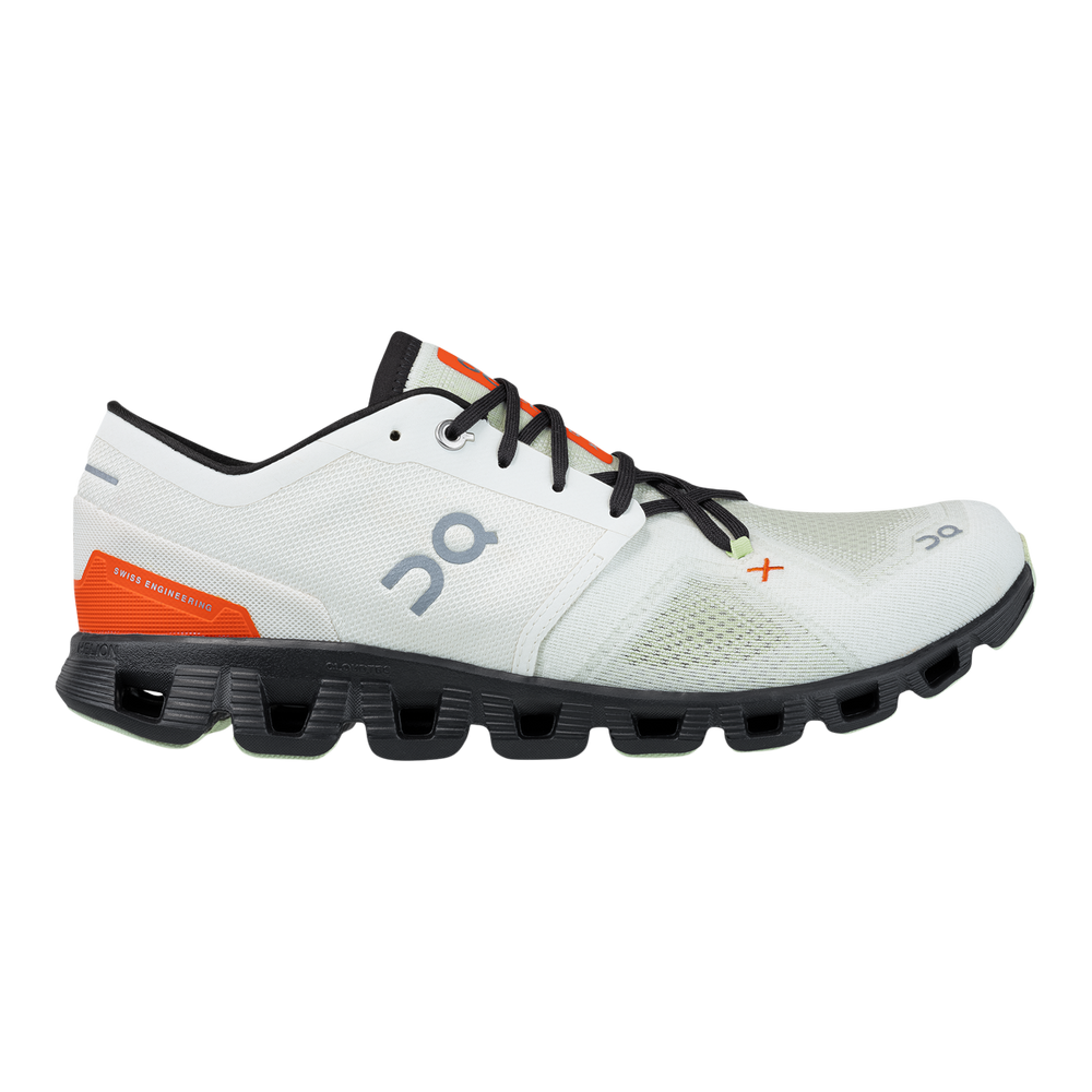 Men's On Cloud X 3, Ivory/Flame, 11 D Medium