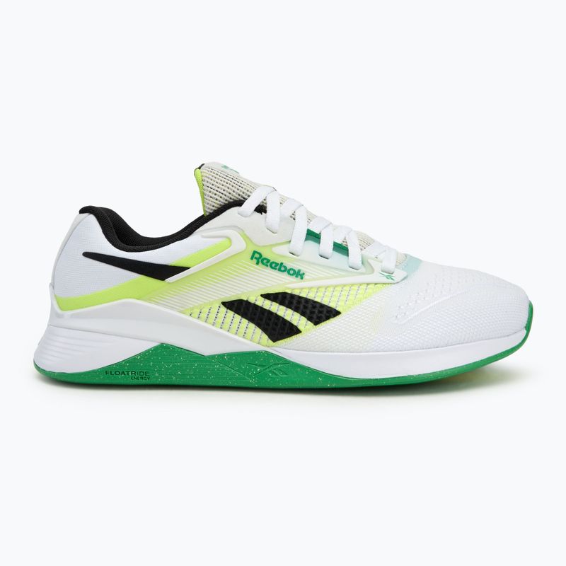 Men's Reebok Nano X4, Footwear White/Solar Acid Yellow/Sport Green, 10 D Medium