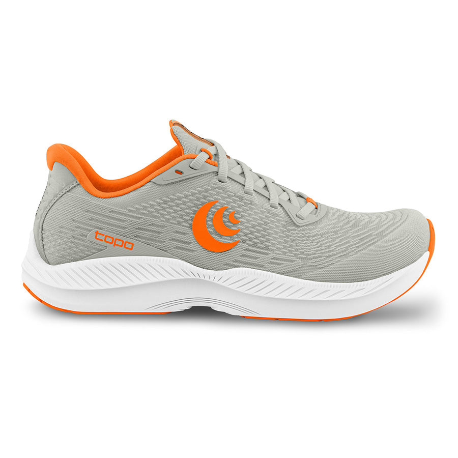 Men's Topo Athletic Fli-Lyte 5, Grey/Orange, 8 D Medium