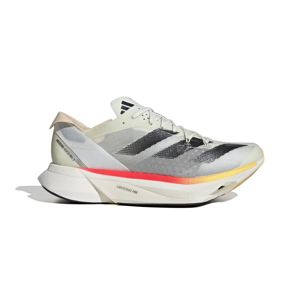 Men's Adidas Adizero Adios Pro 3, Ivory/Core Black/Crystal Sand, 11.5 D Medium