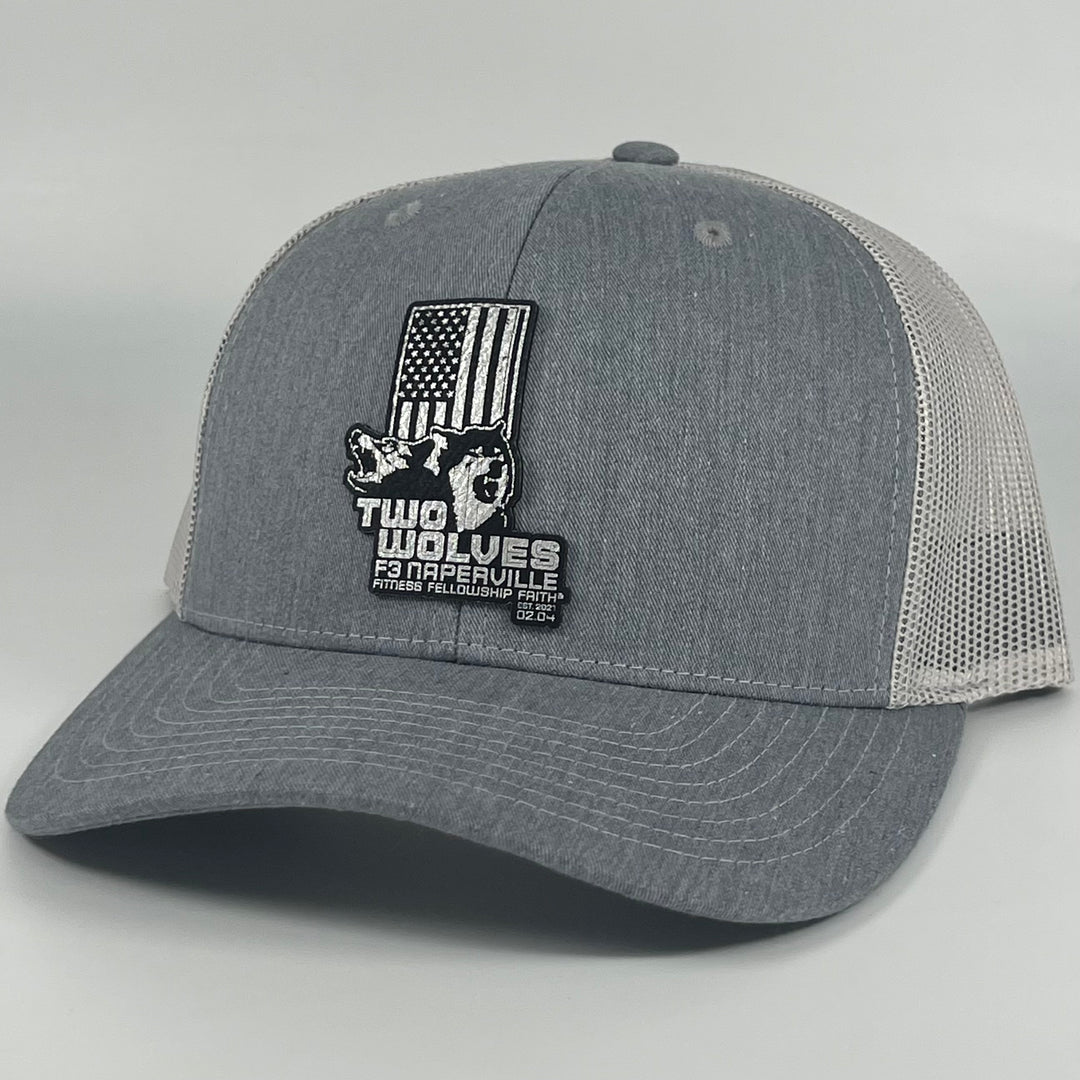 F3 Naperville Two Wolves Leatherette Patch Hat Pre-Order October 2022
