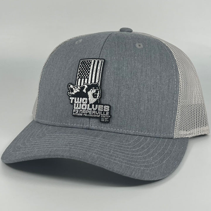 F3 Naperville Two Wolves Leatherette Patch Hat Pre-Order October 2022