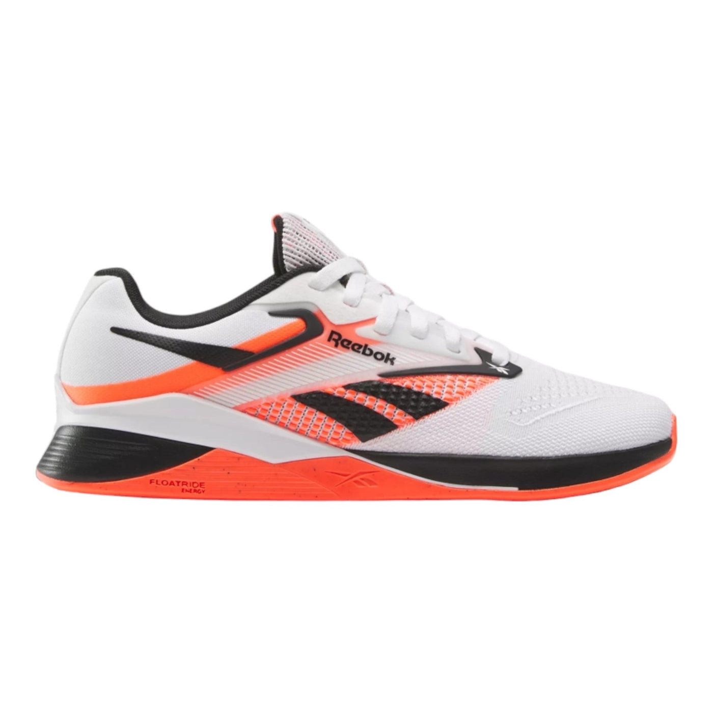 Men's Reebok Nano X4, Black/Footwear White/Orange Flare, 9 D Medium