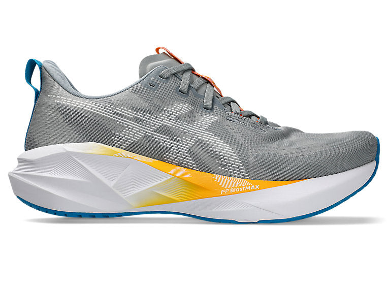 Men's Asics Novablast 5, Gravel/White, 12.5 2E Wide