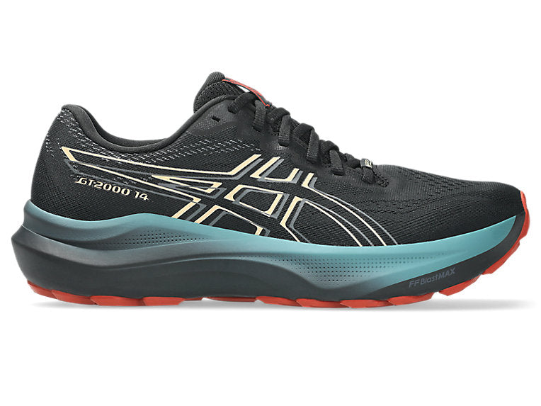 Men's Asics GT-2000 14 GTX, Black/Apricot Crush, 9.5 D Medium