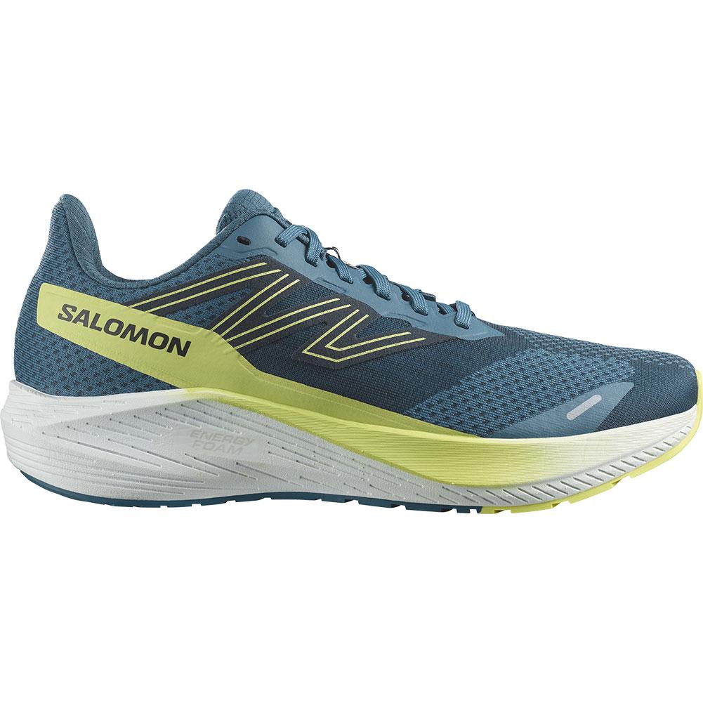 Men's Salomon Aero Blaze, Blue Ashes/Sunny Lime, 12 D Medium